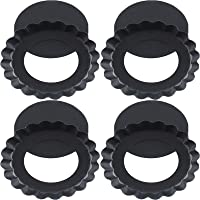 Juego de sartenes antiadherentes para Quiche de 4 Pulgadas con Fondo extraíble- Mini sartenes para Tartas- Estuches para…